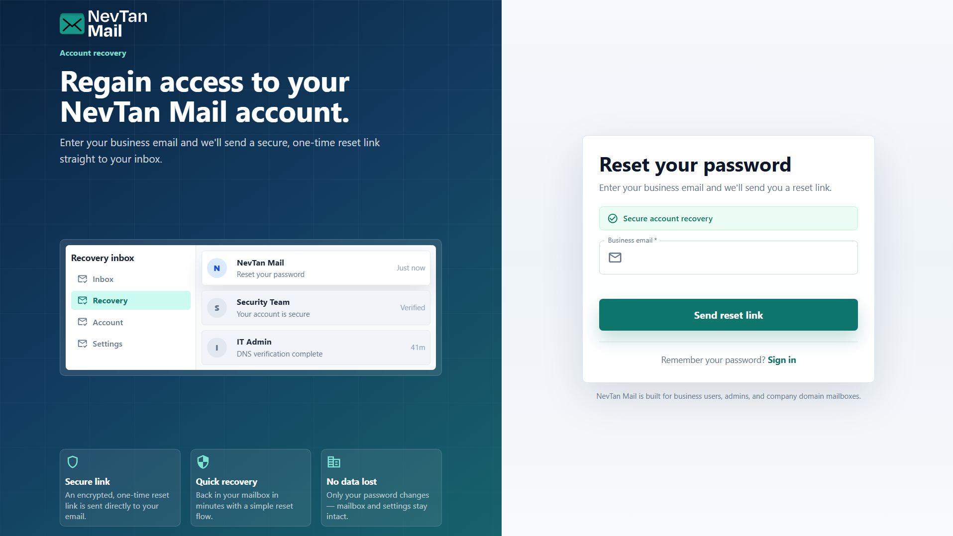 Forgot-password page